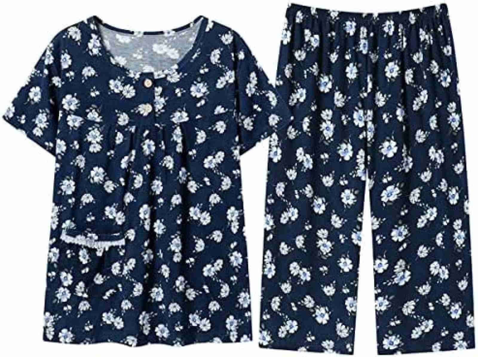 パジャマ レディース 夏 花柄 婦人 半袖 100%綿 ルームウェア 上下セット お年寄り 優しい肌触り 通気 快適 かわいい 大きいサイズ 部屋着