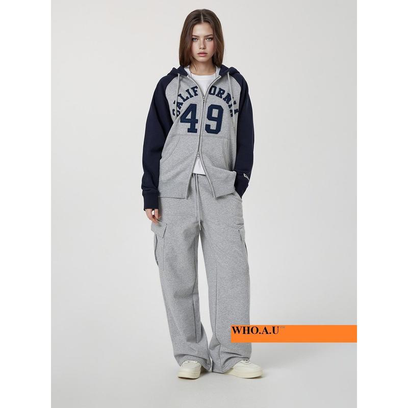 W.A.U シグネチャー パッチ フード ジップアップ(NAVY)-WHMZG1112U