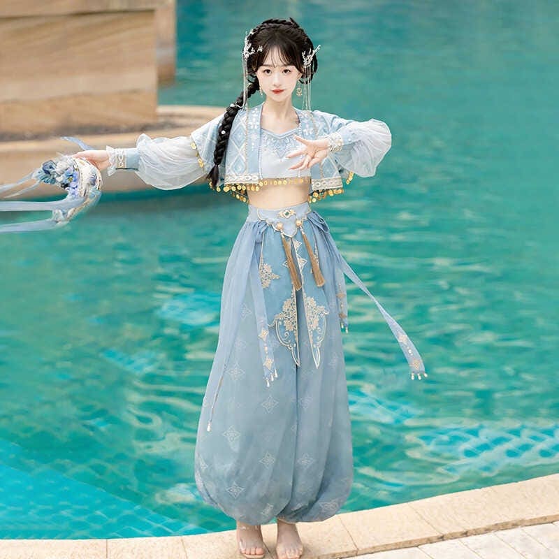 正規品雲上旅人cos服敦煌西域民族セット夏服新茉莉姫