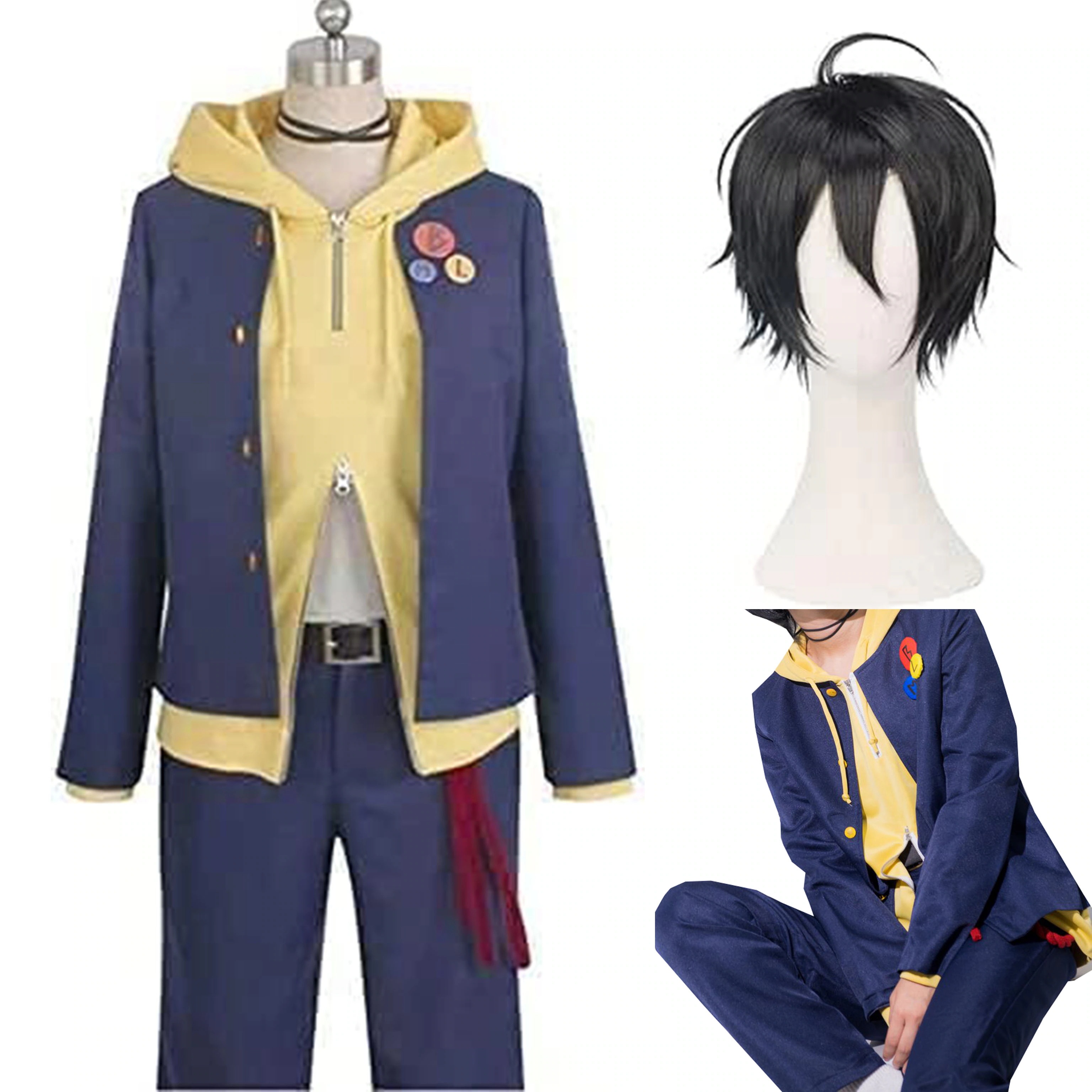 【全シリーズ発売中】 【値引き中】ウィッグ コスプレ衣装 ステージ服 プレゼント 贈り物 クリスマス ハロウィン コスプレ衣装 ヒプマイ やまださぶろう 山田三郎 ヒプノシスマイク コスプレ衣装 撮影