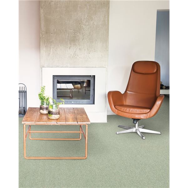 防炎 カーペット/絨毯 (江戸間4.5畳 グリーン) ホットカーペット・ロボット掃除機対応 日本製 『リンクス』 プレーベル