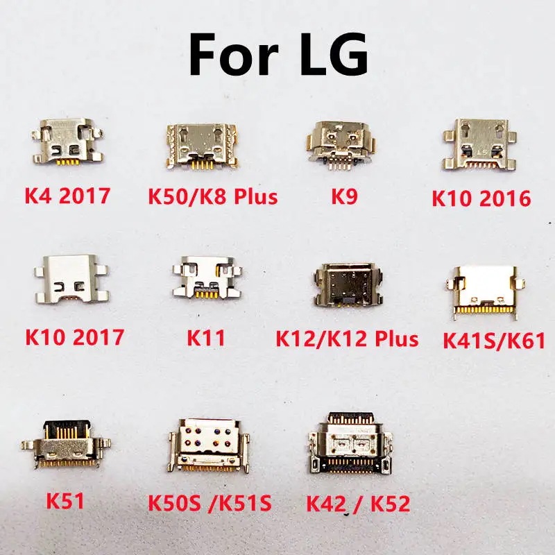 USB充電ポートドック,タイププラグ,アダプター,lg k52,k42,k50s,k51s,k51,k41s,k12,k11,k10,k9,k50,k4,新品,10個