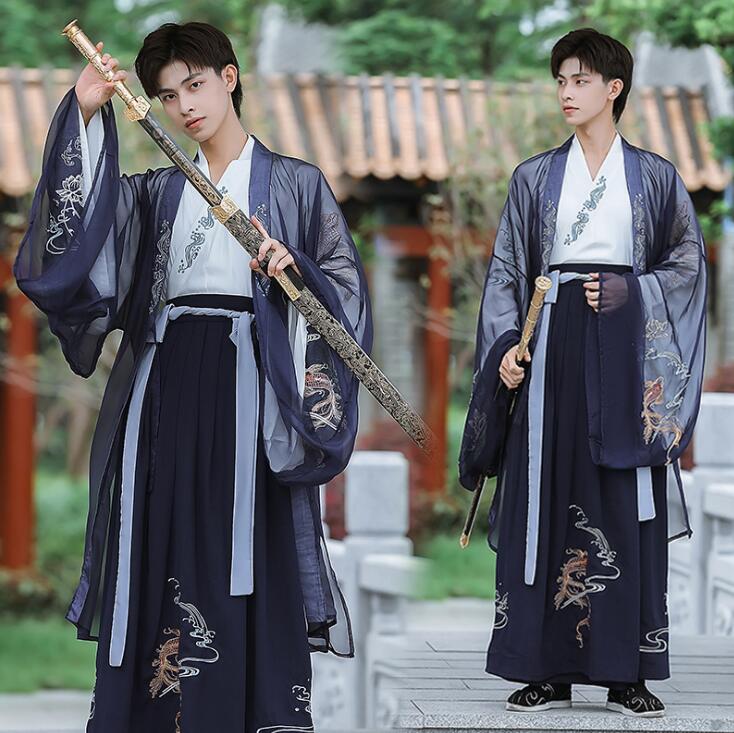 漢服 メンズ コスプレ衣装 大きいサイズ 中華服 チャイナ服 華流舞台衣装 唐装漢服 文化祭 学園祭 イベント衣装 撮影衣装 コスチューム ハロウィン 変身仮装 演出服 刺繍花柄 S-5XL 8,034円