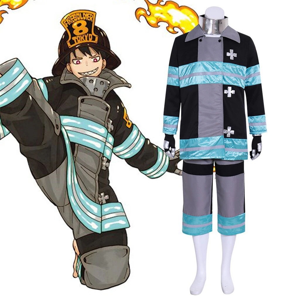 [迅速な配達] 最低価!格! 炎消防隊cos消防服男性第8隊森羅日下部コスプレアニメ同モデル演技服