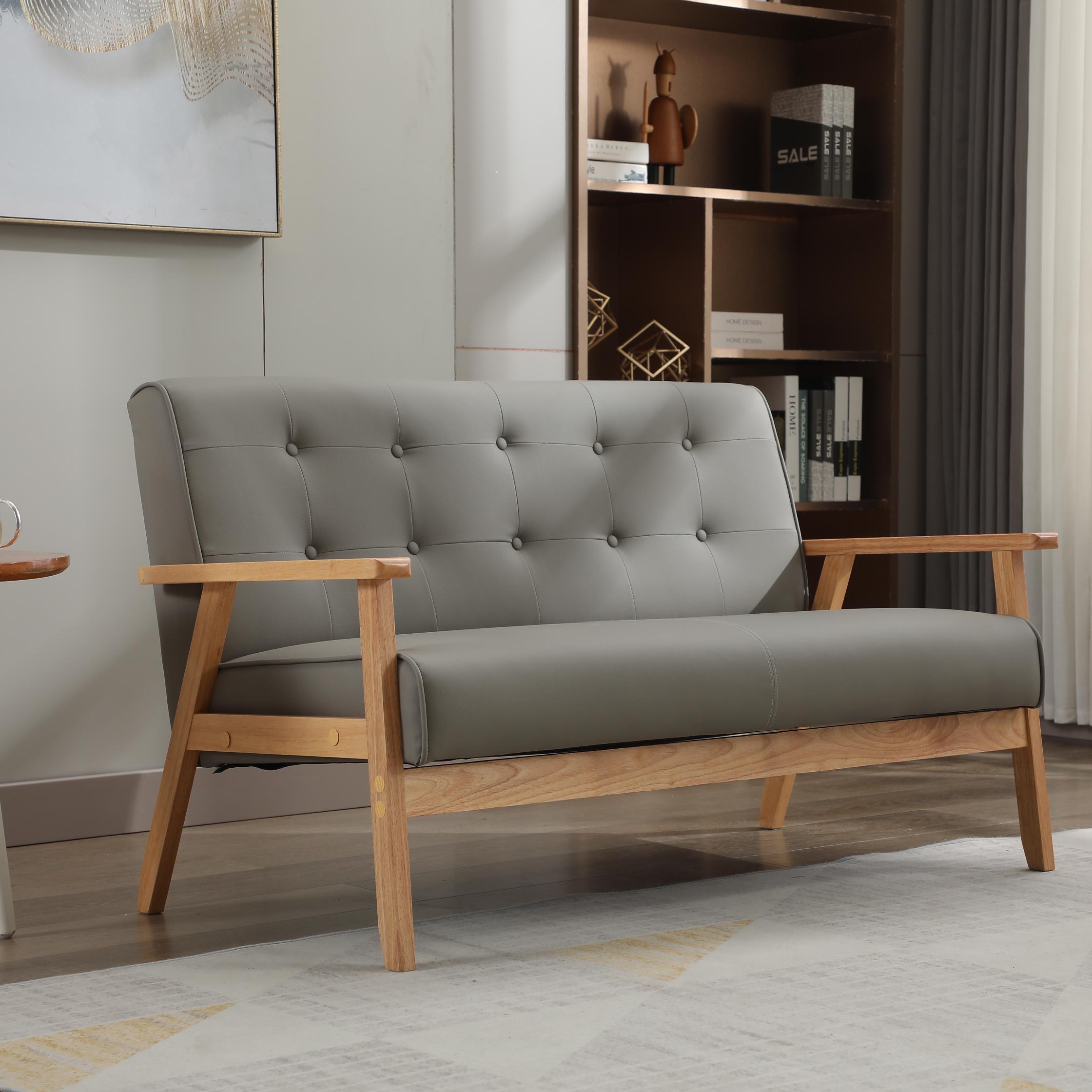 【国内出荷 - 3日配達】2人掛け ダークブラウンPVC