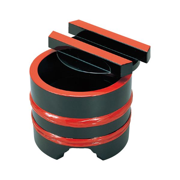 DX特大釜あげ/和食器 (黒に朱ひも 内黒 A) 直径200×190mm 1500cc 日本製 (和食 レストラン 居酒屋 店舗 お店)