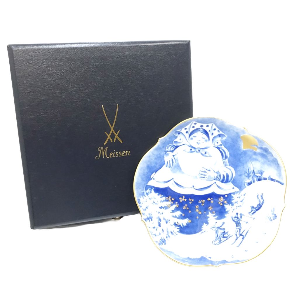 2001年 メモリアルプレート ホレおばさん 食器 陶磁器 ホワイト ブルー/180823【中古】