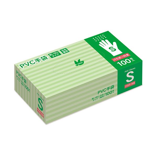 （まとめ） PVC手袋パウダー付き S 1箱（100枚） [x10セット]