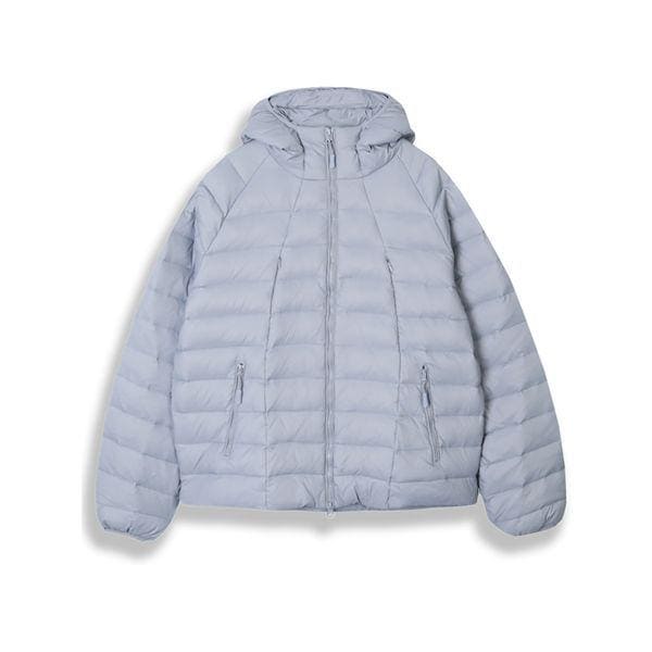 スリットライン ダックダウン フード付きジップアップ 軽量 パディング ジャンパー ジャケット ビッグサイズ_P406416991