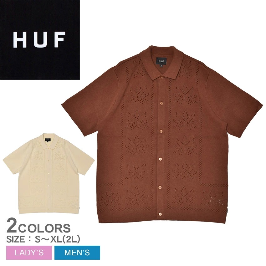 PLANTLIFE PERFORATED SS KNIT KN00545 メンズ ウェア 半袖ニット パンチングニット カットソー 襟付き 衿付き トップス 半袖 カジュアル ストリート