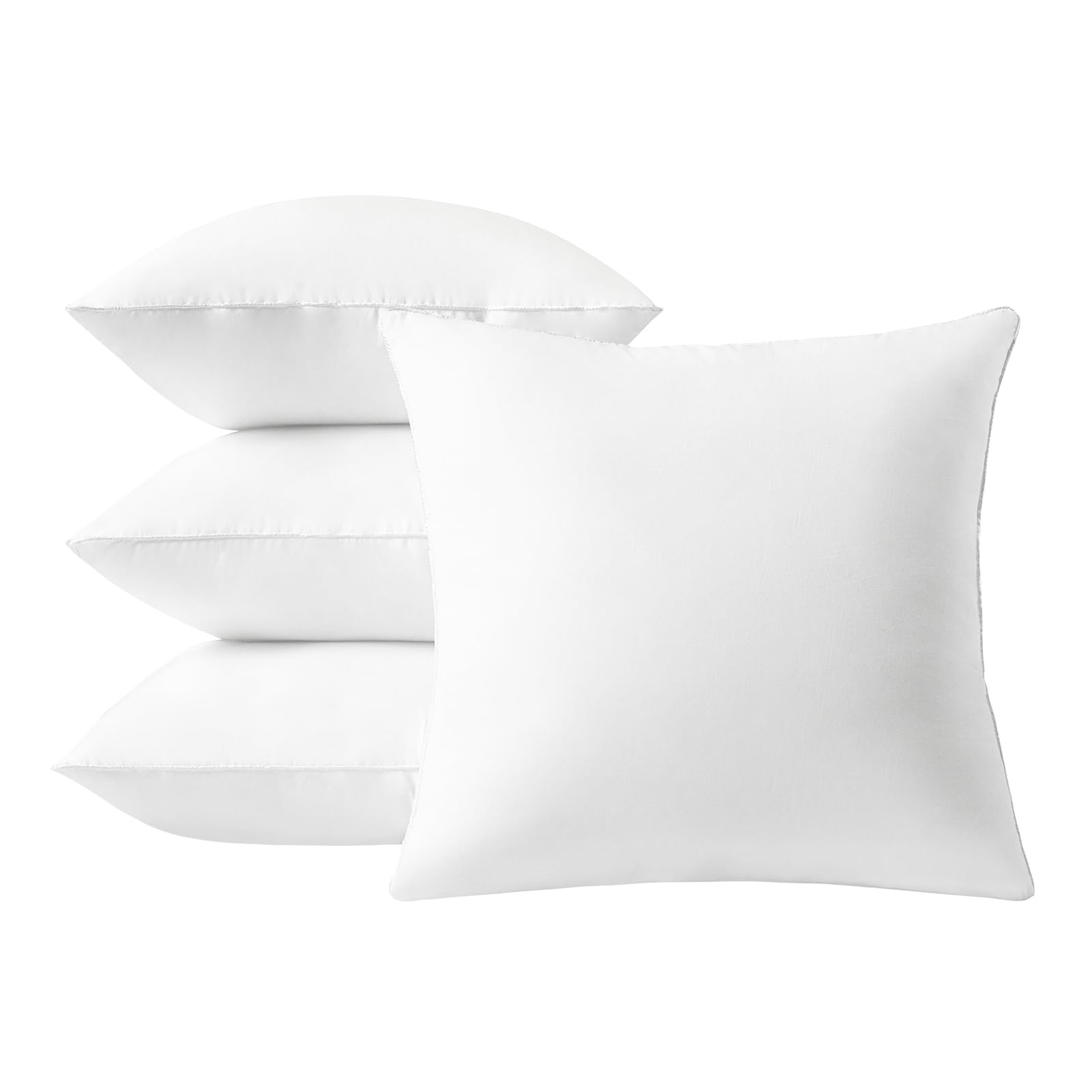 Ashler クッション 中身 45×45cm 4個セット 中綿115% 圧倒的ボリューム感 側生地綿100% 潰れない ヌードクッション 抗菌防臭加工 背もたれ 洗える