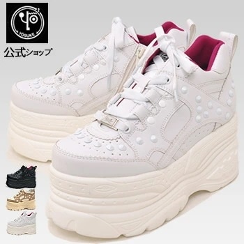 【公式SHOP特典キズ補修液付】 ヨースケ 厚底スニーカー メンズ スタッズ 9cm 厚底フラットソール