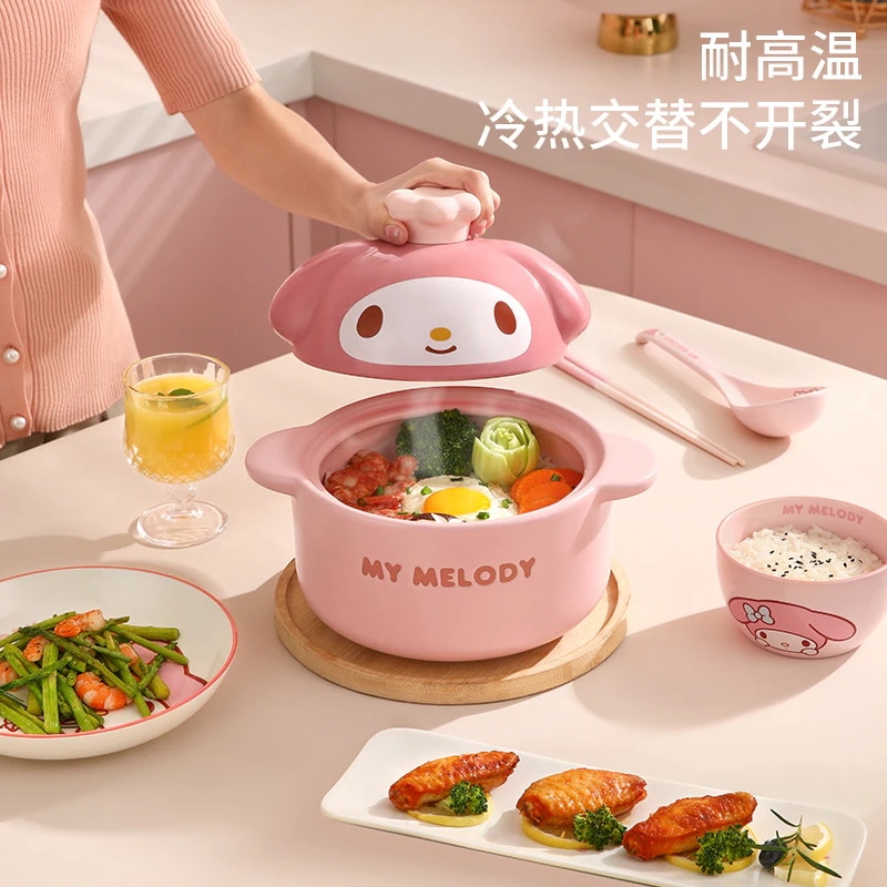 【送料無料】78 サンリオ 家庭用耐熱ガスコンロ専用セラミックキャセロールポット 2.4l