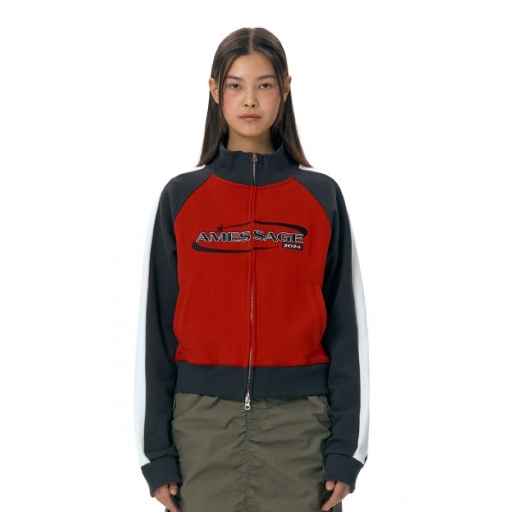 AMES ワールドワイドスリーブライントラックジップアップレッド
