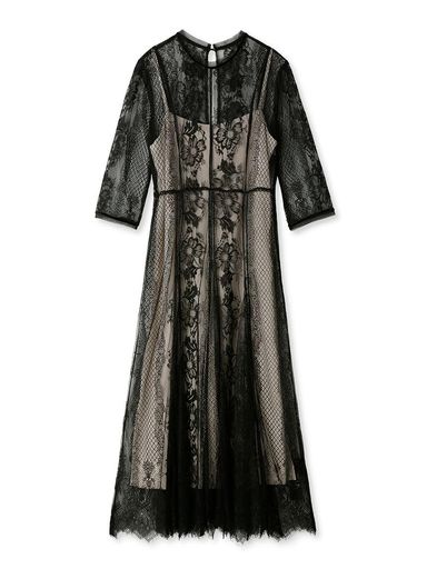レースロングドレス FWFO235601 レディース BLK