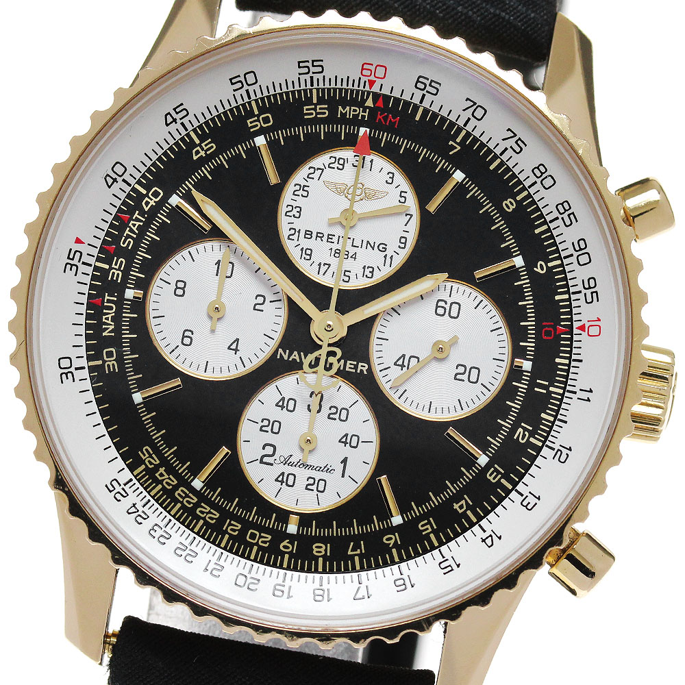 ブライトリング BREITLING K33340 ナビタイマー キャトル K18YG クロノグラフ 自動巻き メンズ _860292【中古】