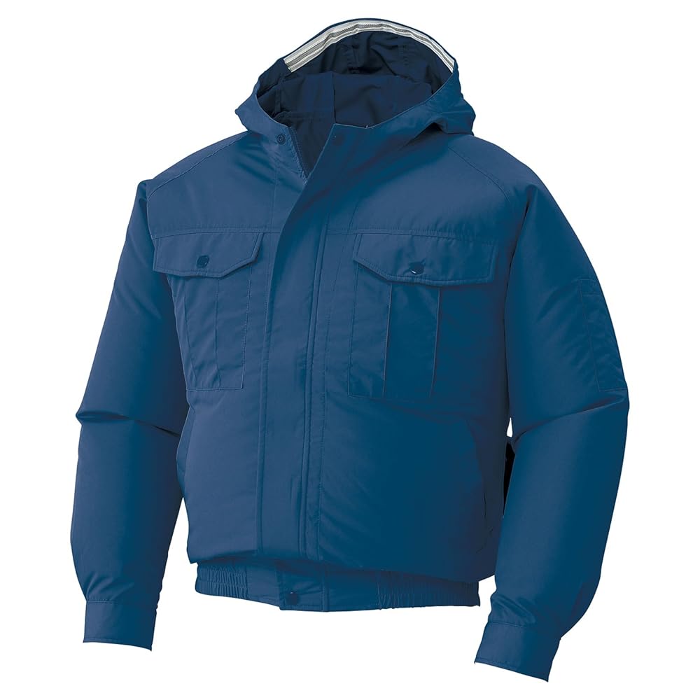 サンエス　 空調風神服 チタン加工フード付長袖ブルゾン KU90800 ダークブルー 4L 【服のみ】