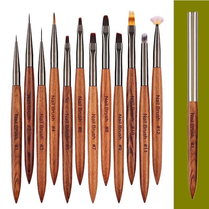 アクリルネイルブラシセット,マニキュアツール,12個