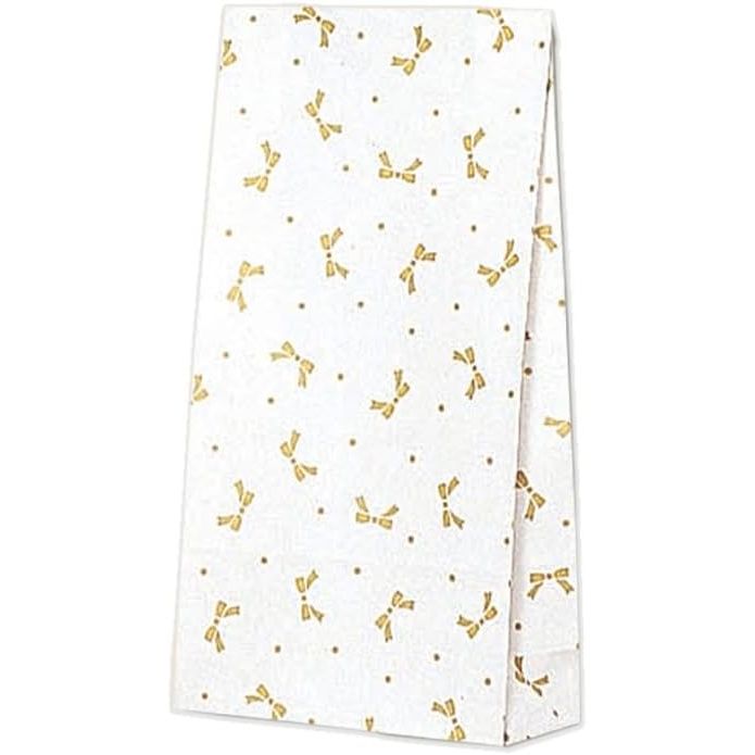 （まとめ買い）シモジマ HEIKO 紙袋 角底袋 ファンシーバッグ S2 ニューリボン 金 100枚 幅130xマチ65x高240mm 003083200 [x3セット]