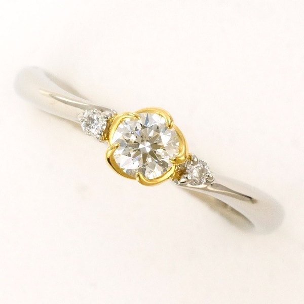 シチズンジュエリー ディズニー PT950 リング 7号 ダイヤ ルビー中古