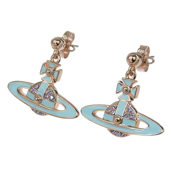 ヴィヴィアンウエストウッド アクセサリー レディース ピアス イヤリング アウトレット ピンクゴールド×ブルー NEIL MINI BAS RELIEF EARRINGS 6202014L02G191