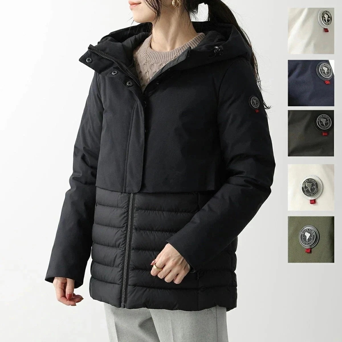 CAPE HORN ケープホーン ダウンコート CASABLANCA カサブランカ 72532 レディース ダウンジャケット フード付き 異素材切替 カラー6色 32,482円