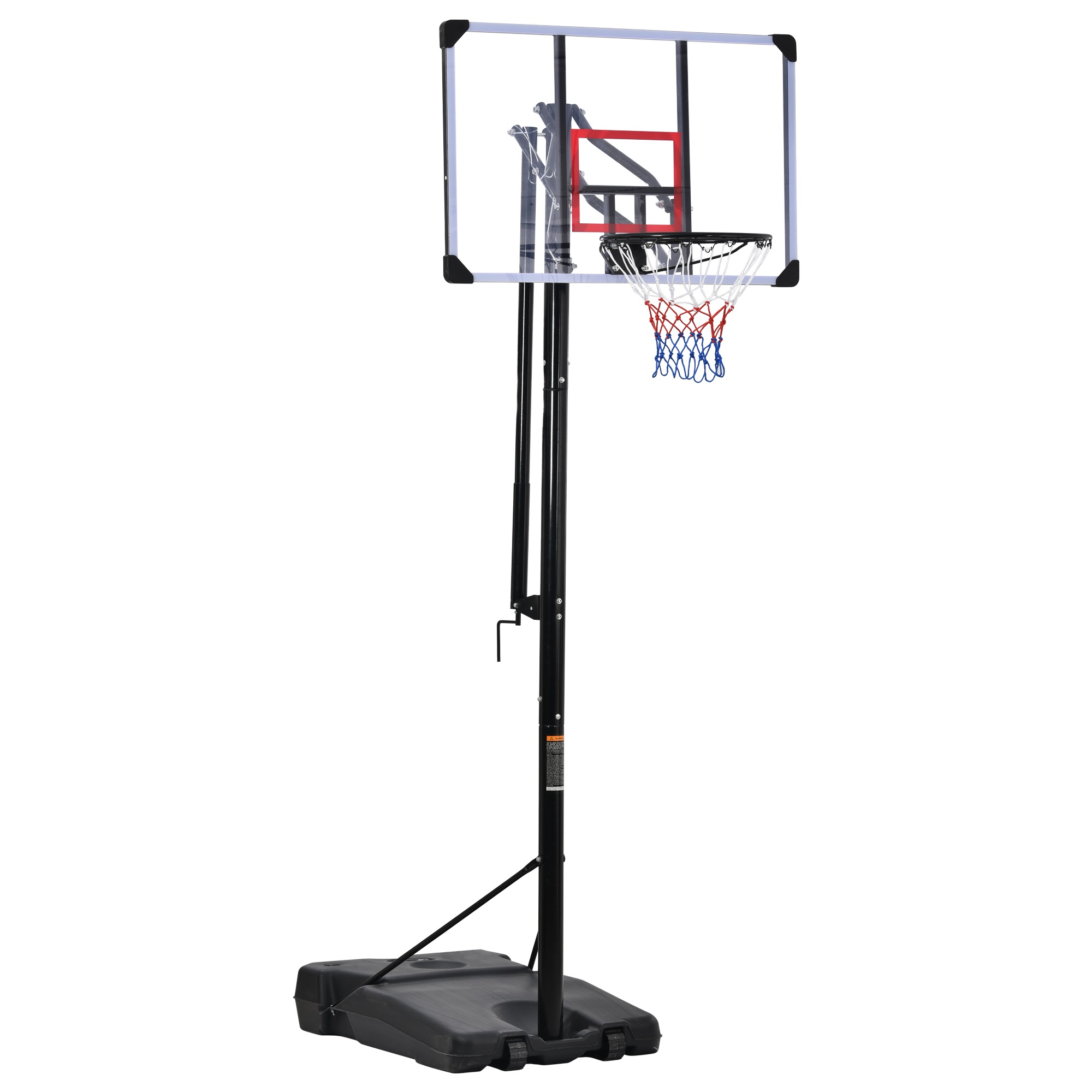 【大好評！最安値挑戦!】バスケットゴール ハンドルを回すだけの簡単高さ調節 ＆ミニバス対応 230-305cm 移動可 工具付き ゴールネット バックボード リング ミニバス 一般用 屋外用 Chin