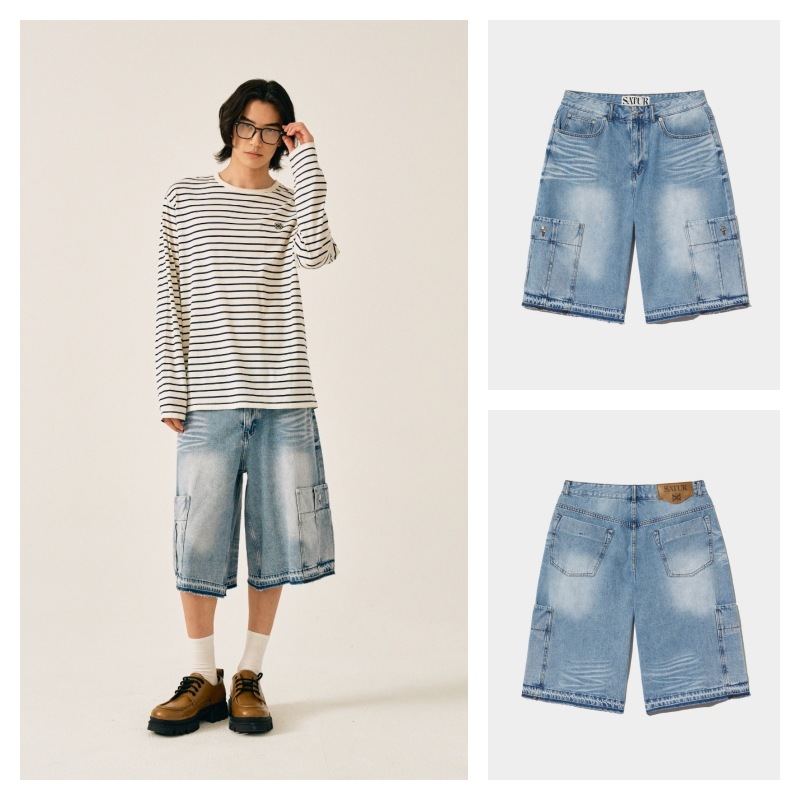 【SATUR】 GABON DENIM BERMUDA CARGO PANTS : LIGHT BLUE 16,444円