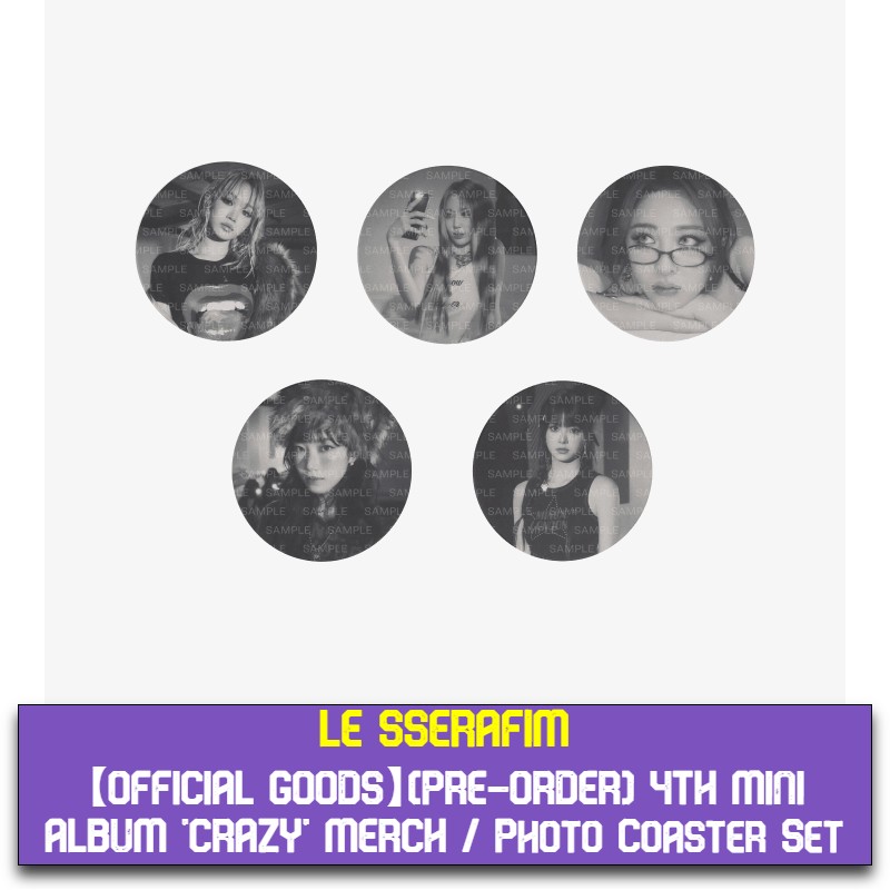 【OFFICIAL GOODS】(PRE-ORDER) LE SSERAFIM Photo Coaster Set / 4TH MINI ALBUM CRAZY MERCH