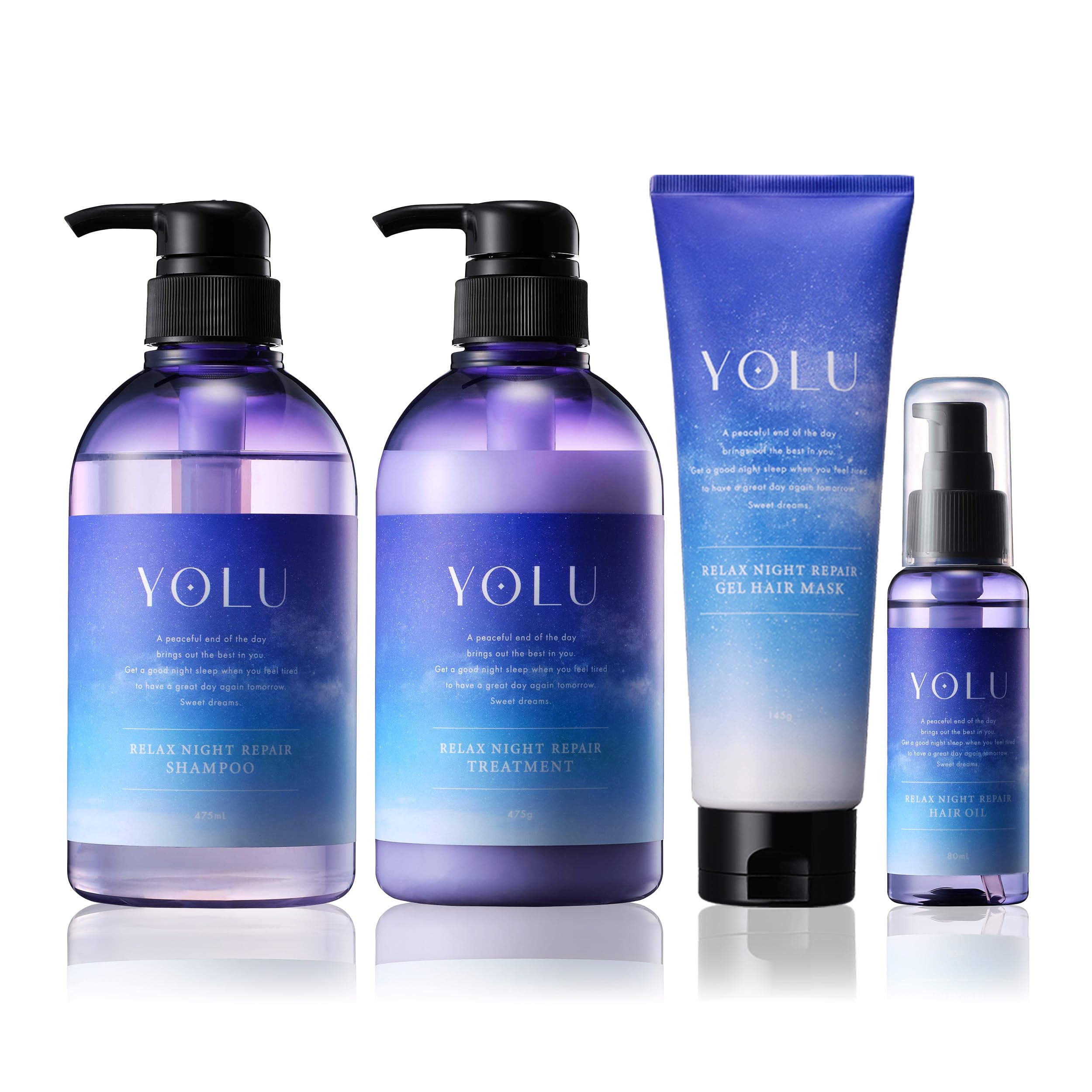 YOLU ヨル シャンプー トリートメント ヘアマスク ヘアオイル 4点 セット リラックスナイトリペア