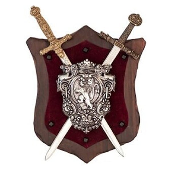 模造刀 ソード&盾 ディスプレイ DENIX デニックス 576 21cm 壁飾り レプリカ 剣 刀 ソード 西洋 コスプレ ミニ ペーパーナイフ インテリア 壁掛け アート