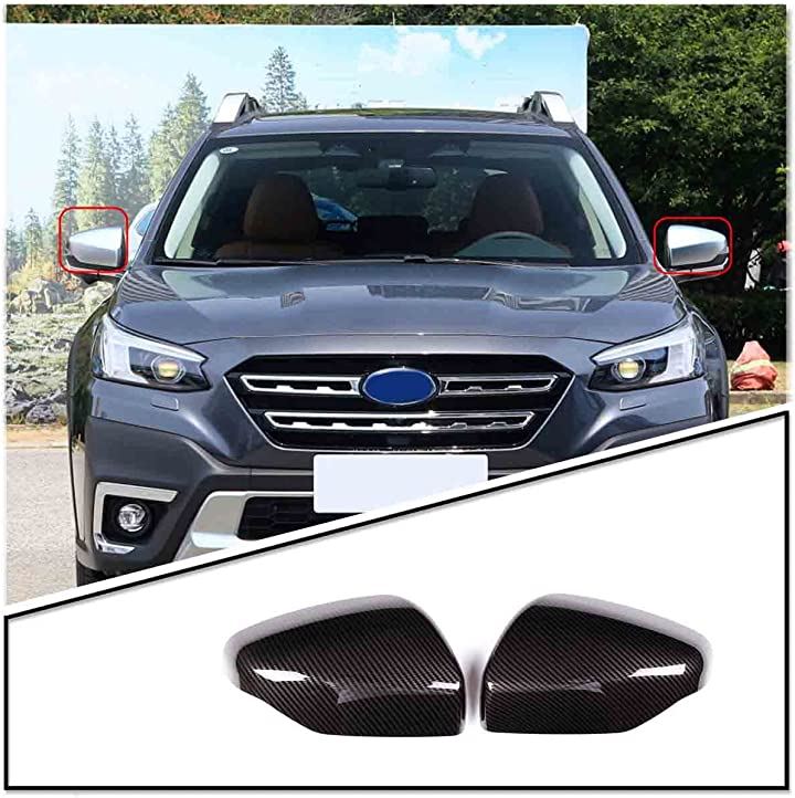 スバルOutback 2022 サイドミラートリムカバー バックミラーカバートリム 炭素繊維パターン(炭素繊維パターン)