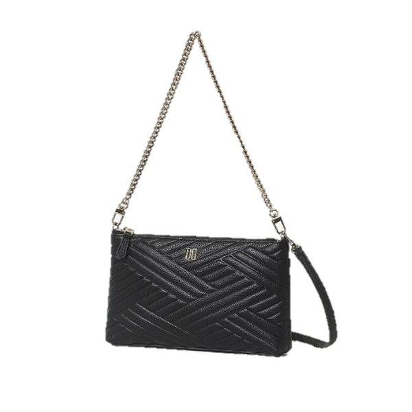 AK水原店 ハンドバッグ ブラック カーライル エンボス レザー ゴールドDD チェーン ウォレットバッグ DCWA5F279