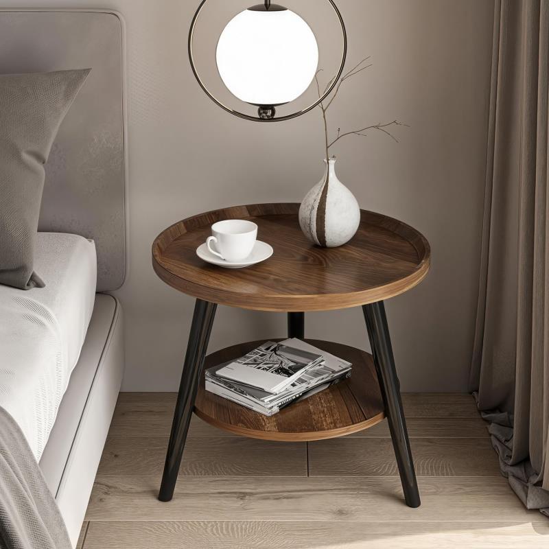 コーヒーテーブル サイドテーブル ローテーブル 丸型 ベッド リビングサイドテーブル カフェテーブル まる 木目 ミニテーブル 角なし おしゃれ 防水 リビングルーム 寝室 ベッド ブランド: Ree