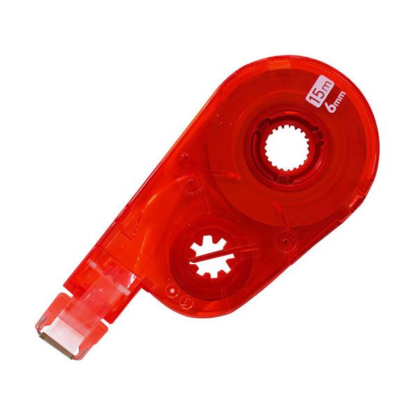 （まとめ） プラス 修正テープホワイパースイッチ 交換テープ（簡易パッケージ） 6mm幅×15m レッド WH-1516R RD 1セット（10個） (×3セット)