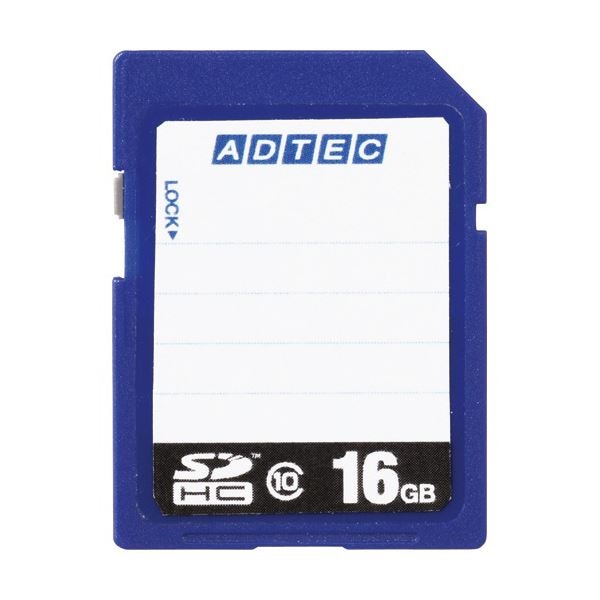 （まとめ） アドテック SDHCメモリカード16GB Class10 インデックスタイプ AD-SDTH16G/10R 1枚 10セット
