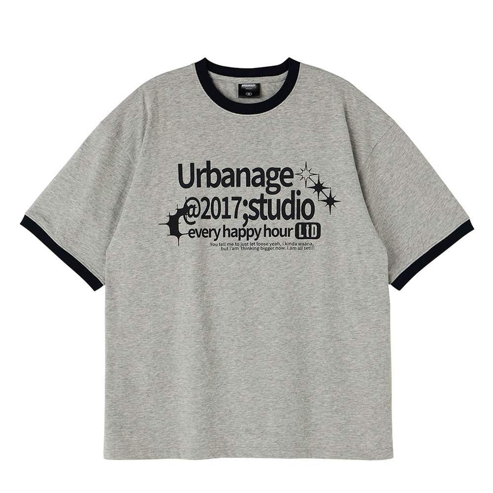 STUDIO Ringer Oversized T-Shirt Grey