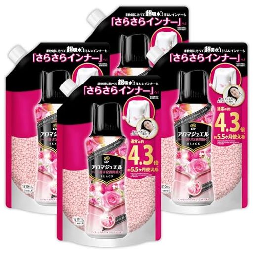 レノア ハピネス アロマジュエル 香り付け専用ビーズ アンティークローズ&フローラル 詰め替え 1,810mL×4袋 [大容量] [ケース品]
