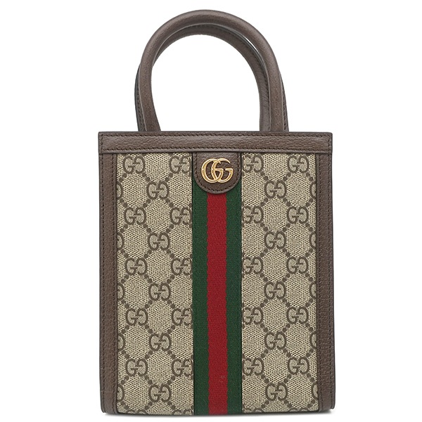 グッチ GUCCI 2WAYバッグ スーパー ミニバッグ GGスプリームキャンバス ベージュ×エボニー ゴールド金具 茶 ハンドバッグ ショルダー 772317 【箱】【中古】