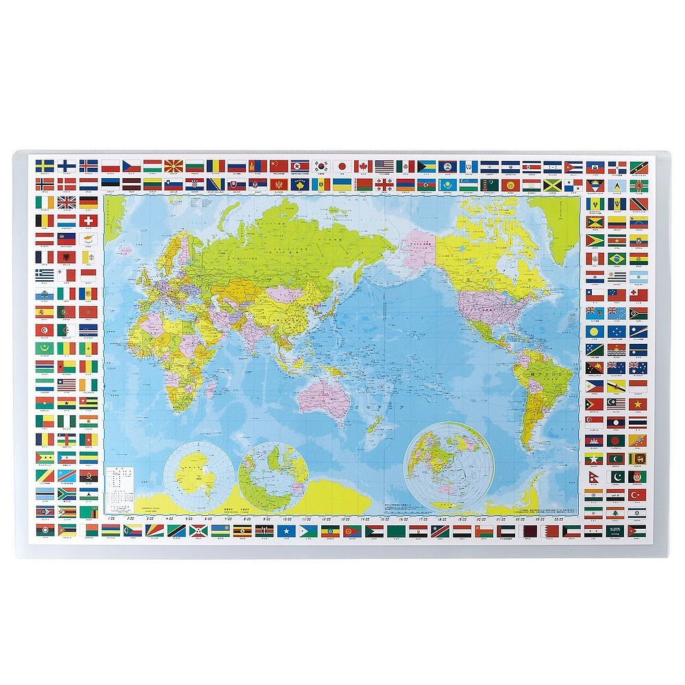 （まとめ買い）学習マットS 世界地図 DMS-M [x3]