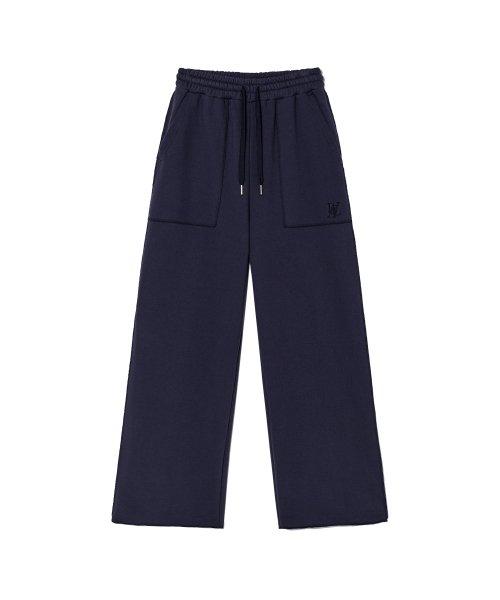 Signature reverse heavy wide pants - NAVY