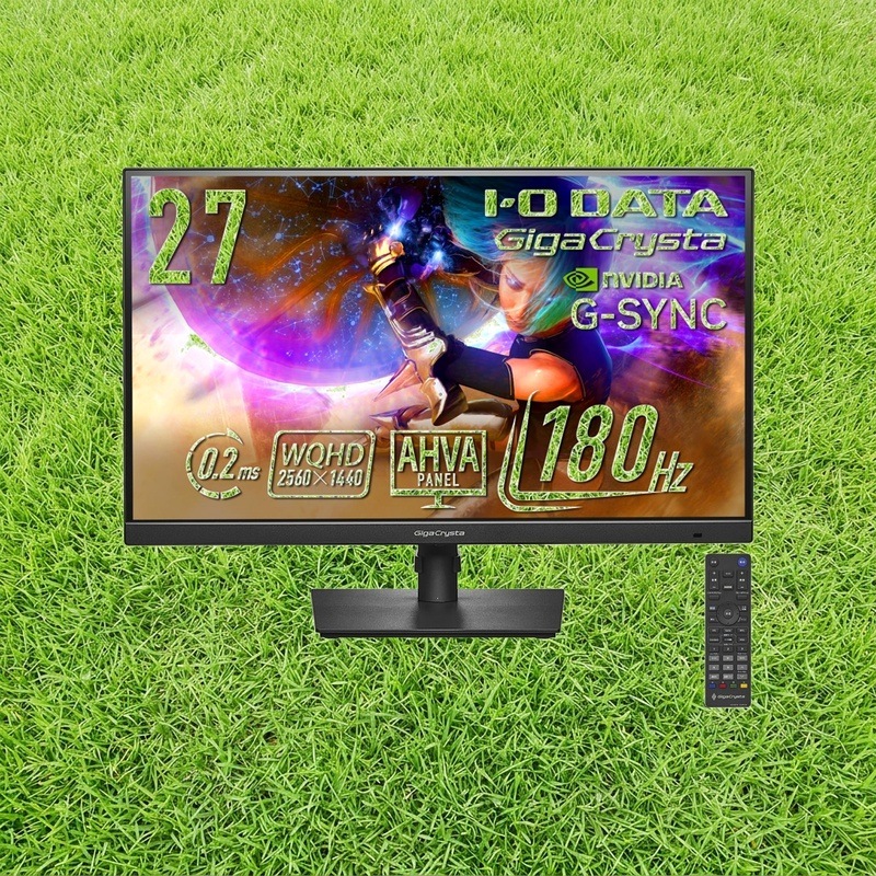 アイ・オー・データ IODATA ゲーミングモニター 27インチ GigaCrysta WQHD 180Hz AHVAパネル ブラック(HDMI×2/DisplayPort/VESA対応/高さ調整/縦