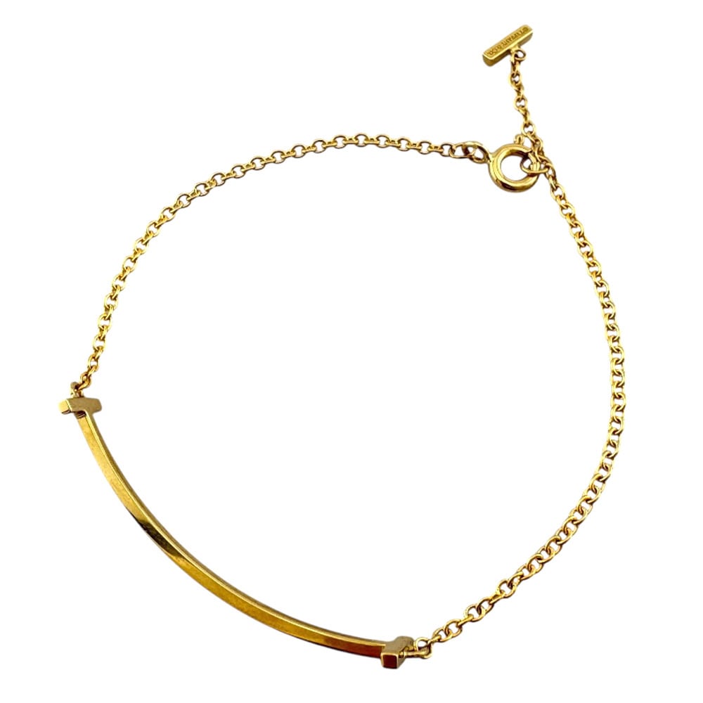 ティファニー Tスマイル ブレスレット 18金 K18イエローゴールド TIFFANY&Co. 中古 美品