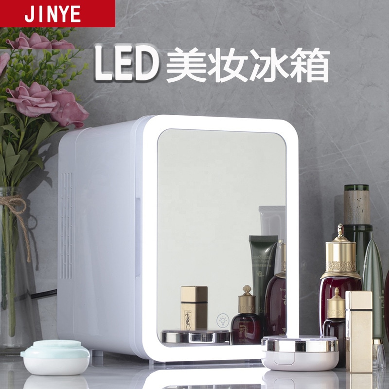 新型4リットルledミラー小型冷蔵庫ミニ小型冷蔵母乳化粧品冷蔵庫美容冷蔵庫車用冷蔵庫