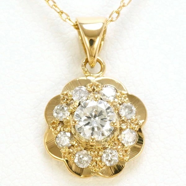 K18 18金 YG ネックレス ダイヤ SI2 鑑別書 中古 70,400円