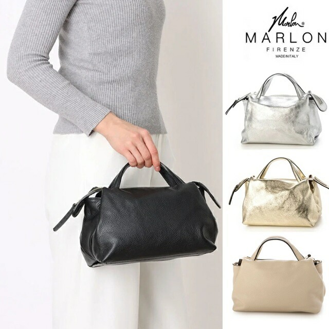 MARLON FIRENZE マーロンフィレンツェ ミニハンドバッグ ショルダーバッグ レディース イタリア製 本革 バッグ 小物 革 レッド ブラック 大容量 通勤 BS0502