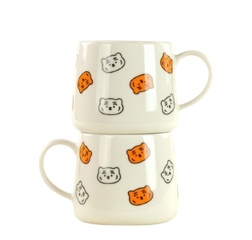 韓国限定 パターンマグカップ 2個セット 食器 ギフトにもぴったり おしゃれデザイン