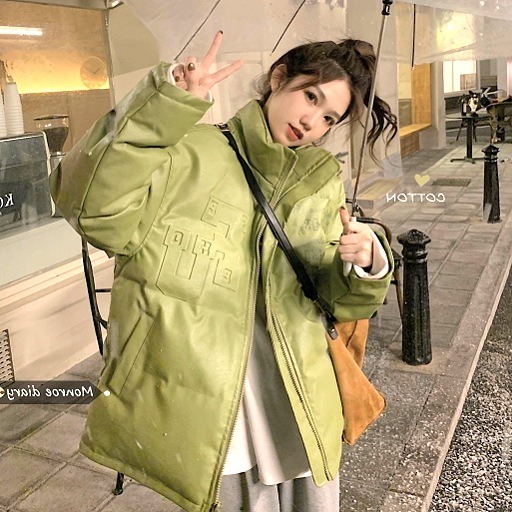プリントパットジャケット アウター ミディアム丈 袖あり 長袖 スタンドカラー イージー 厚手