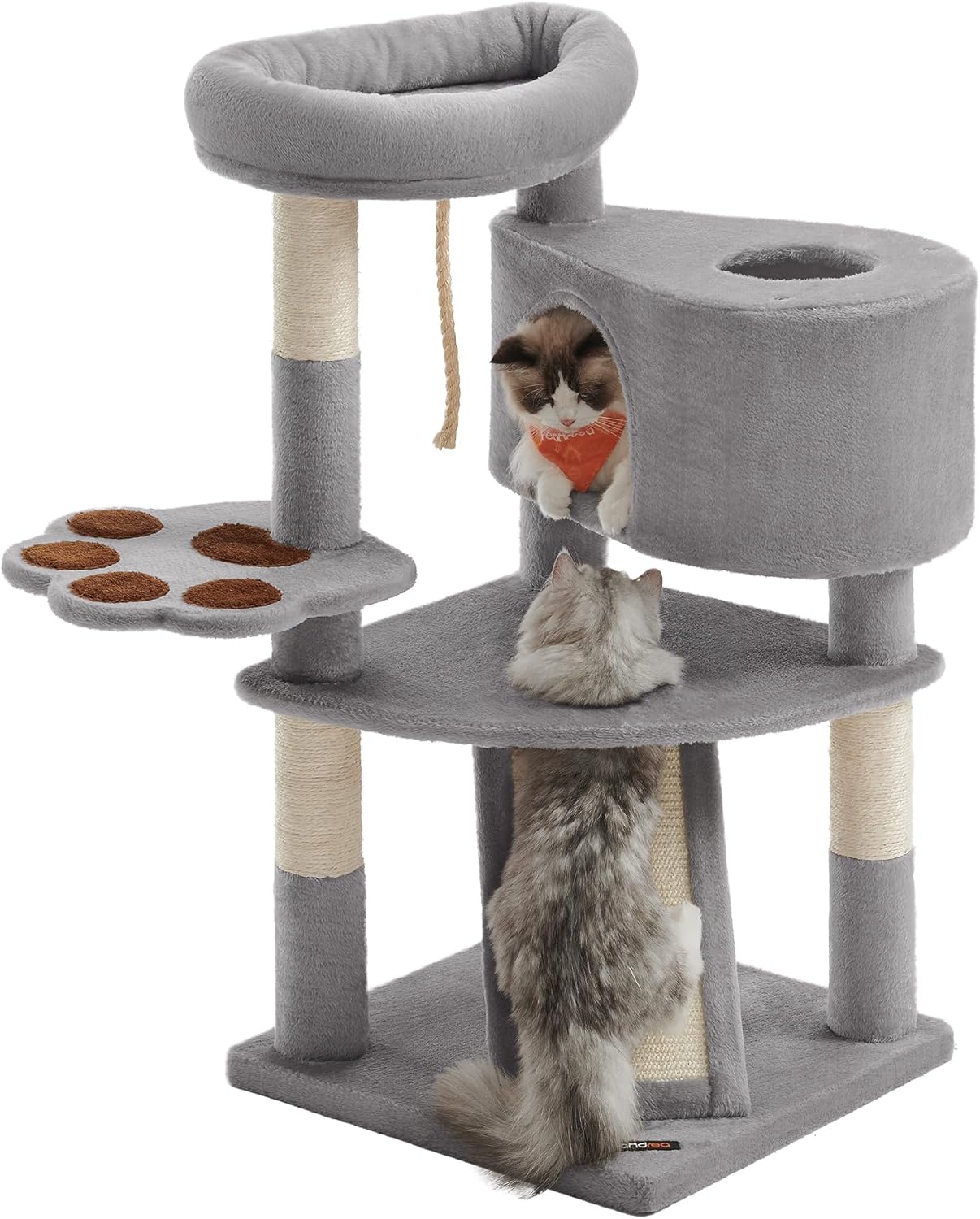 キャットタワー スロープ付き 登り降りしやすい 爪とぎ 猫タワー 子猫とシニアも楽々 95cm