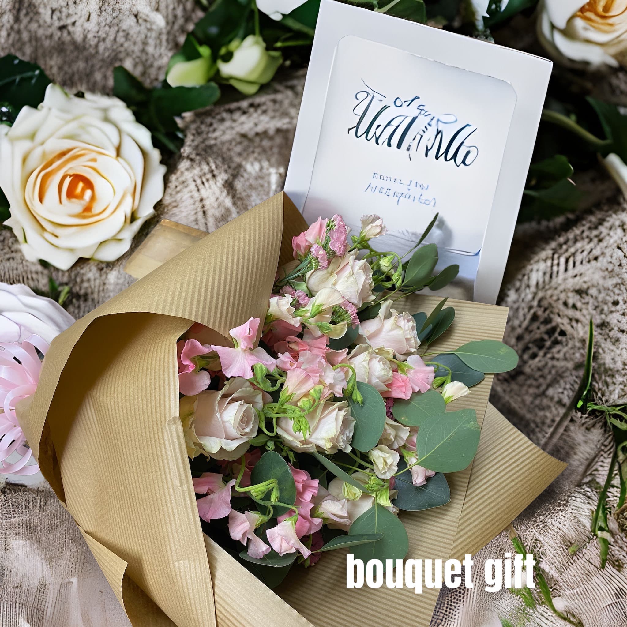 お誕生日ベージュ系花束I‐6